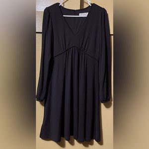 Loft balloon sleeve black dress